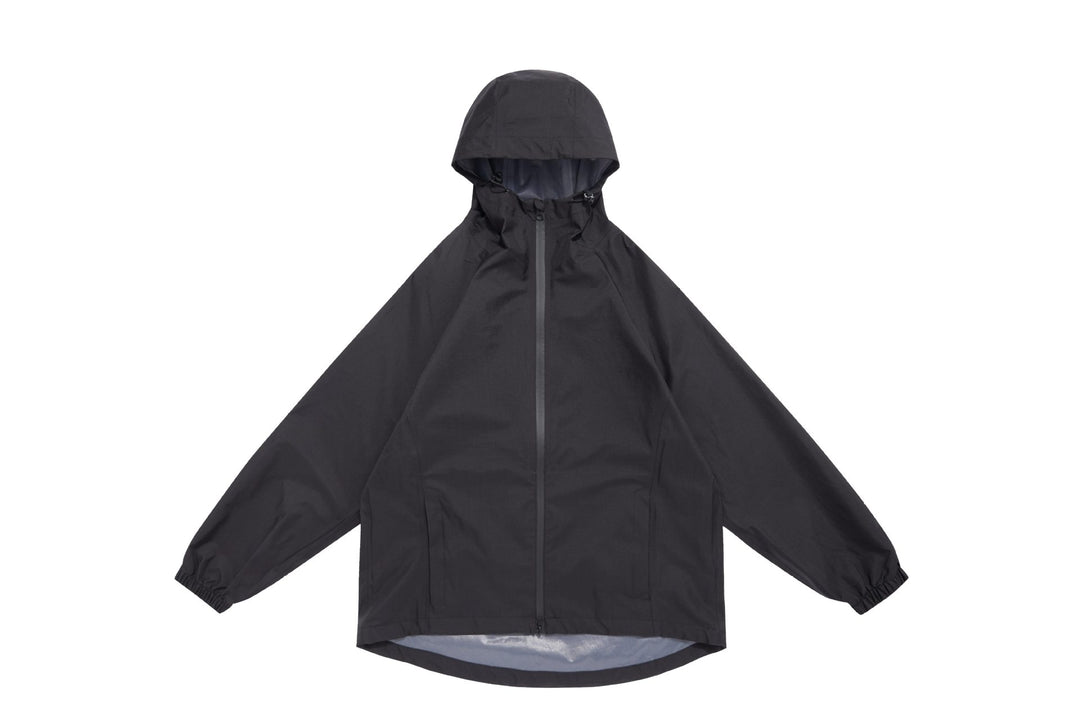 Unisex Leichte Regenjacke mit Kapuze, Zwei‑Wege‑Reißverschluss und verlängertem Saum Echoarchiv