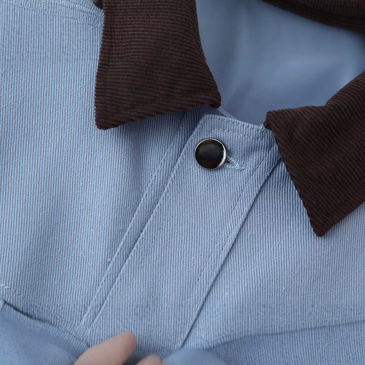 Damen Oversized Utility-Übergangsjacke im Shacket-Stil mit Cordkragen Echoarchiv