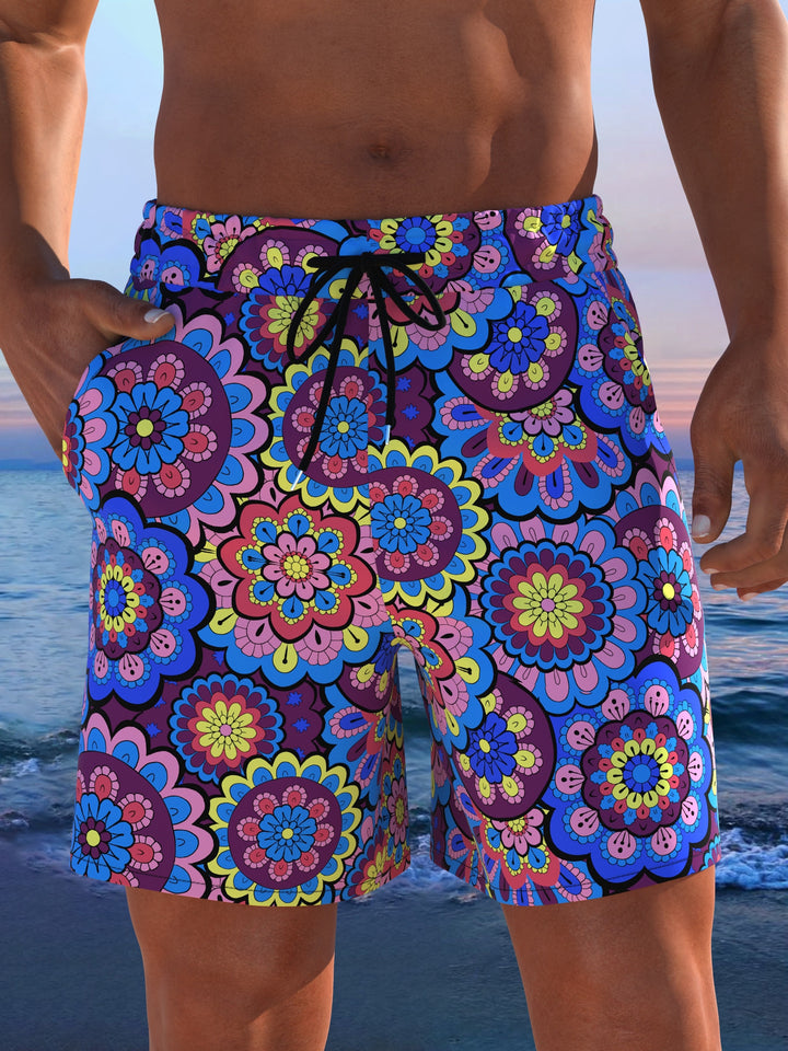 Herren Badeshorts mit animalischem Muster und elastischem Bund Echo Archiv