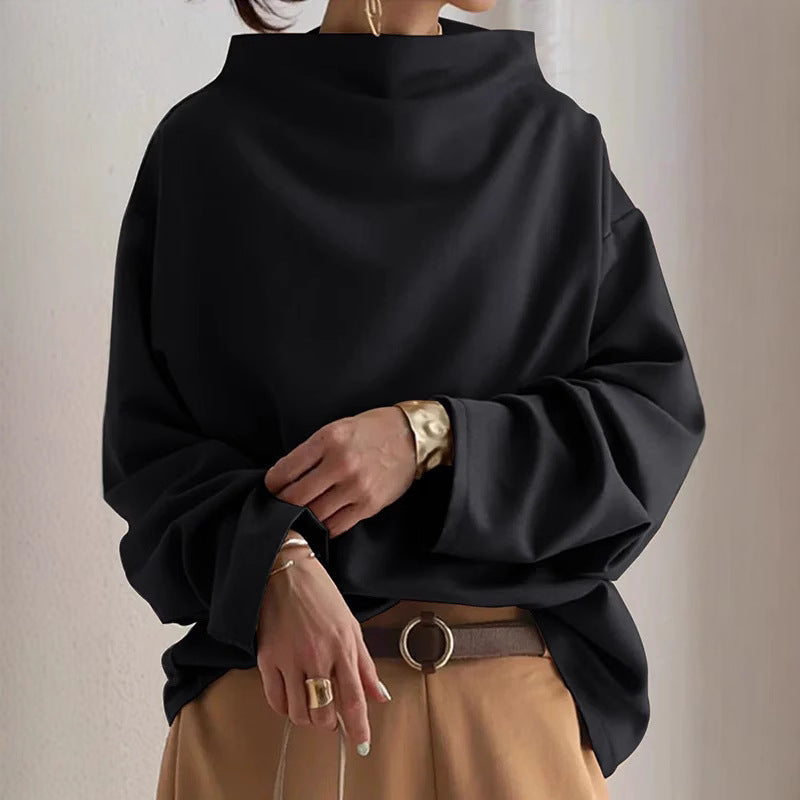 Damen oversized Pullover mit speziellem Kragen und lässigem Schnitt Echoarchiv