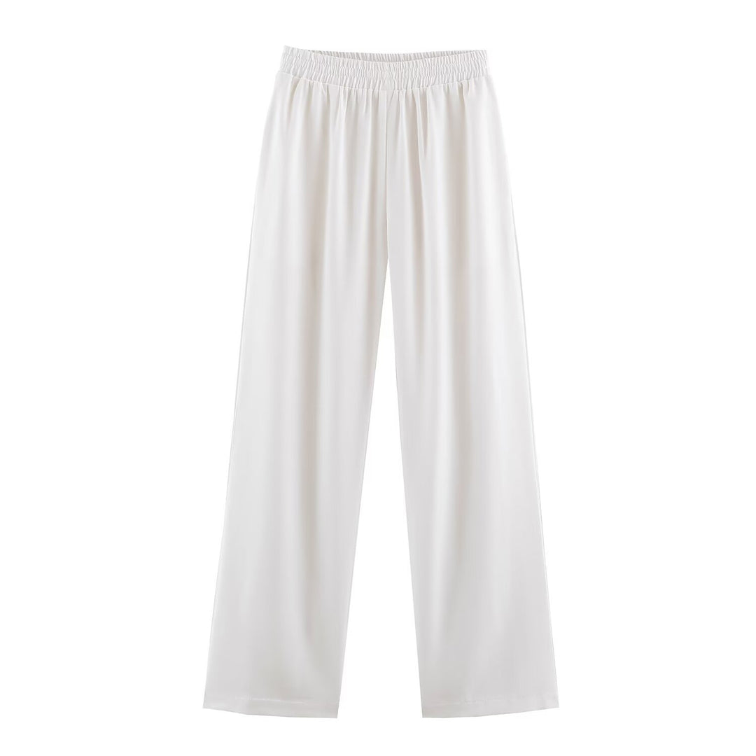 Damen Oversize Leinen-Mix Bluse mit tiefem V-Ausschnitt und Hemdkragen Echo Archiv
