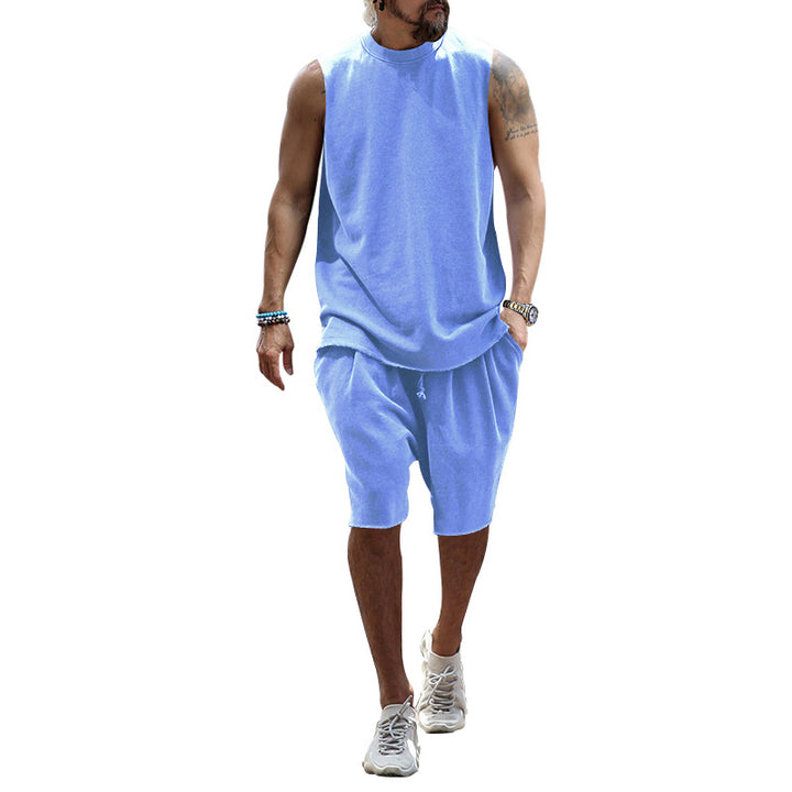 Herren sportliches Tanktop und Shorts-Set aus hochwertigem Baumwollmix Echoarchiv
