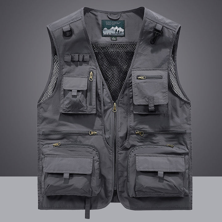 Herren Multifunktionale Angler- und Utilityweste mit Mesh‑Einsätzen und Multifachtaschen Echoarchiv