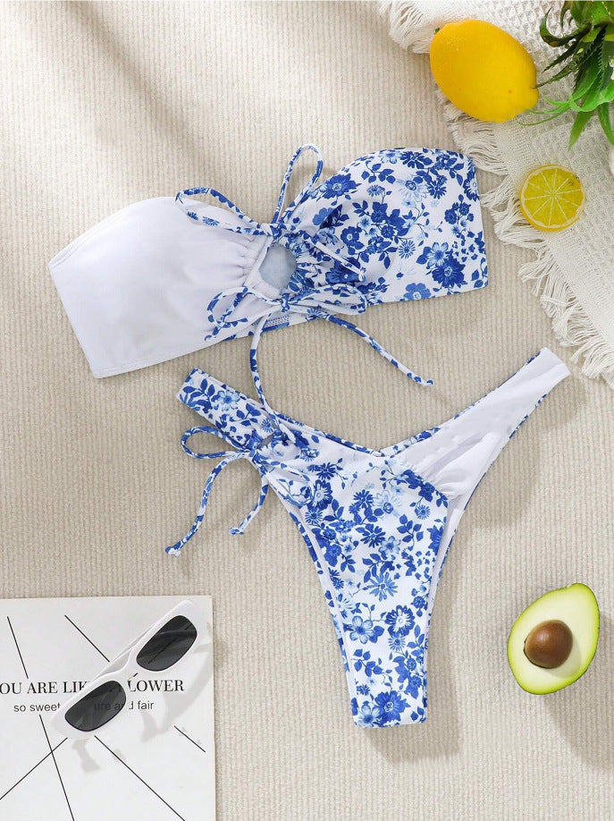 Damen Bandeau-Bikini Set mit floralem Design Echo Archiv