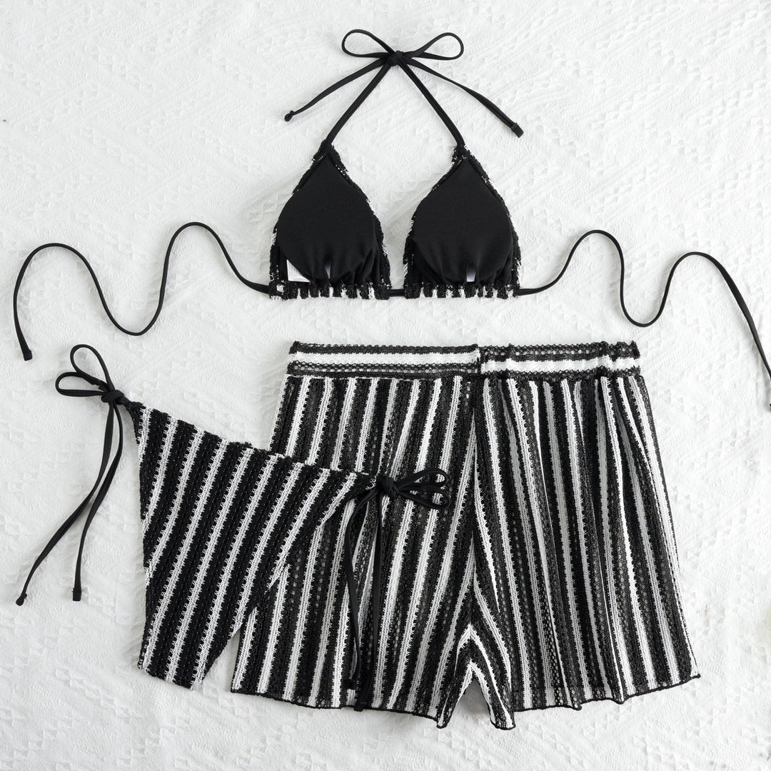 Damen Bikini-Set mit Rüschendetails und hoch taillierten Shorts Echo Archiv