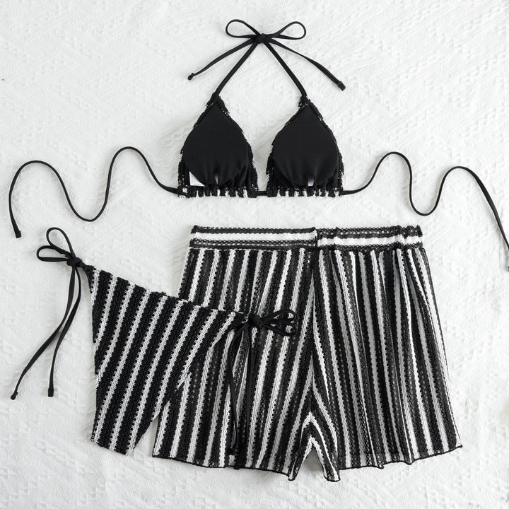 Damen Bikini-Set mit Rüschendetails und hoch taillierten Shorts Echo Archiv