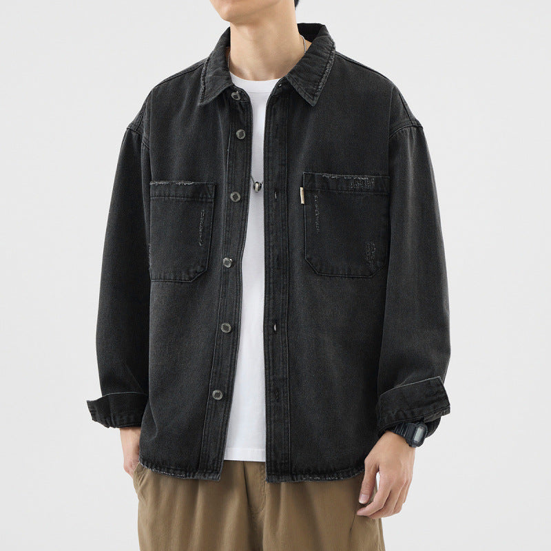 Herren Lässige Denim Hemdjacke Echo Archiv