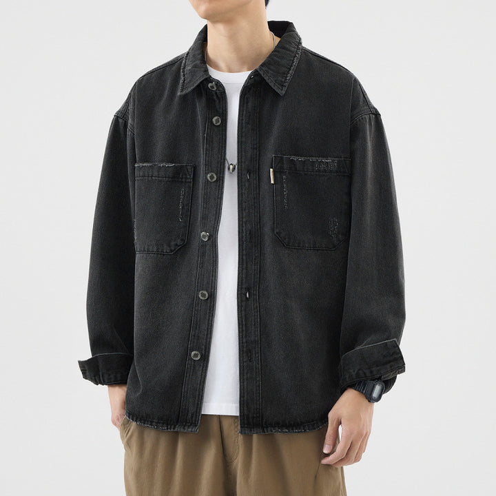 Herren Lässige Denim Hemdjacke Echo Archiv