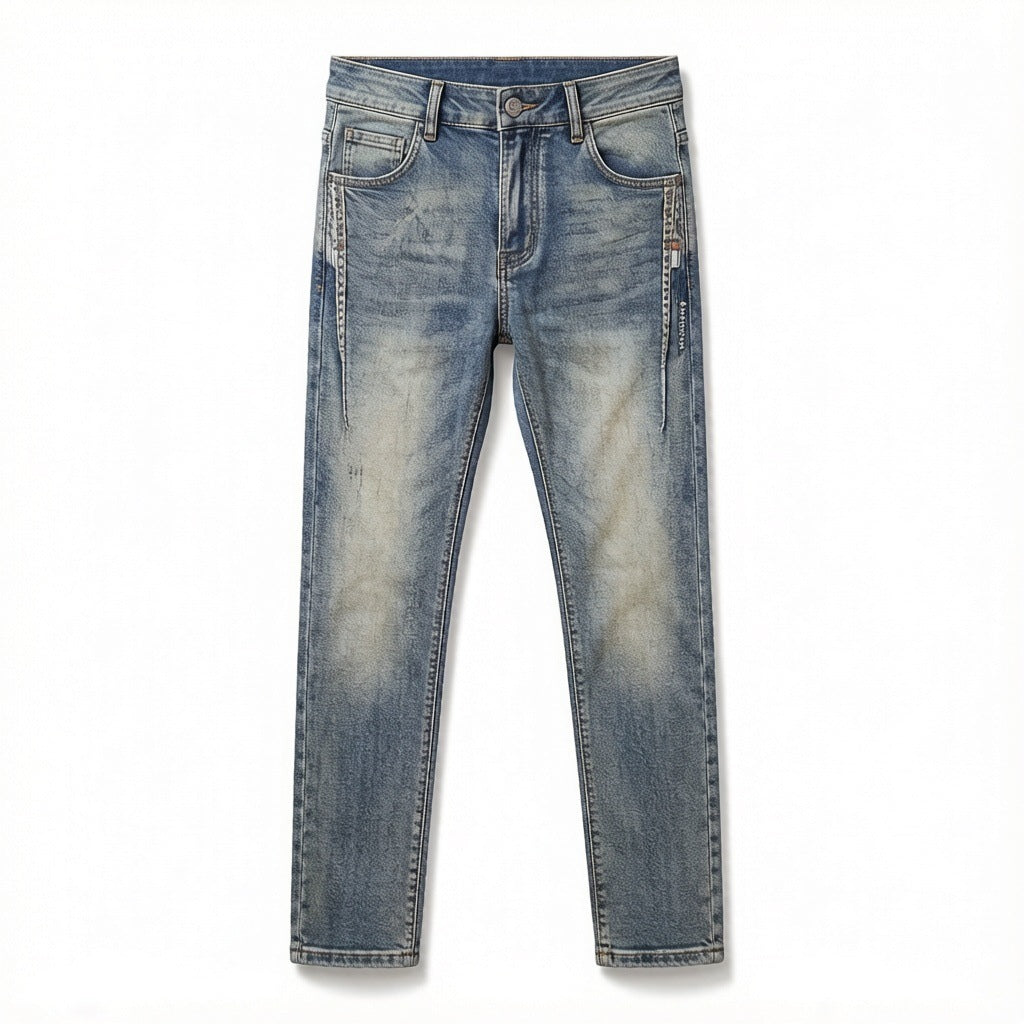 Herren Bequeme und lässige weite Denim-Hose Echoarchiv