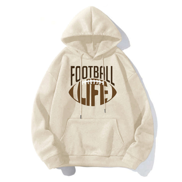 Damen Sportlicher Kapuzenpullover mit Football-Motiv Echoarchiv