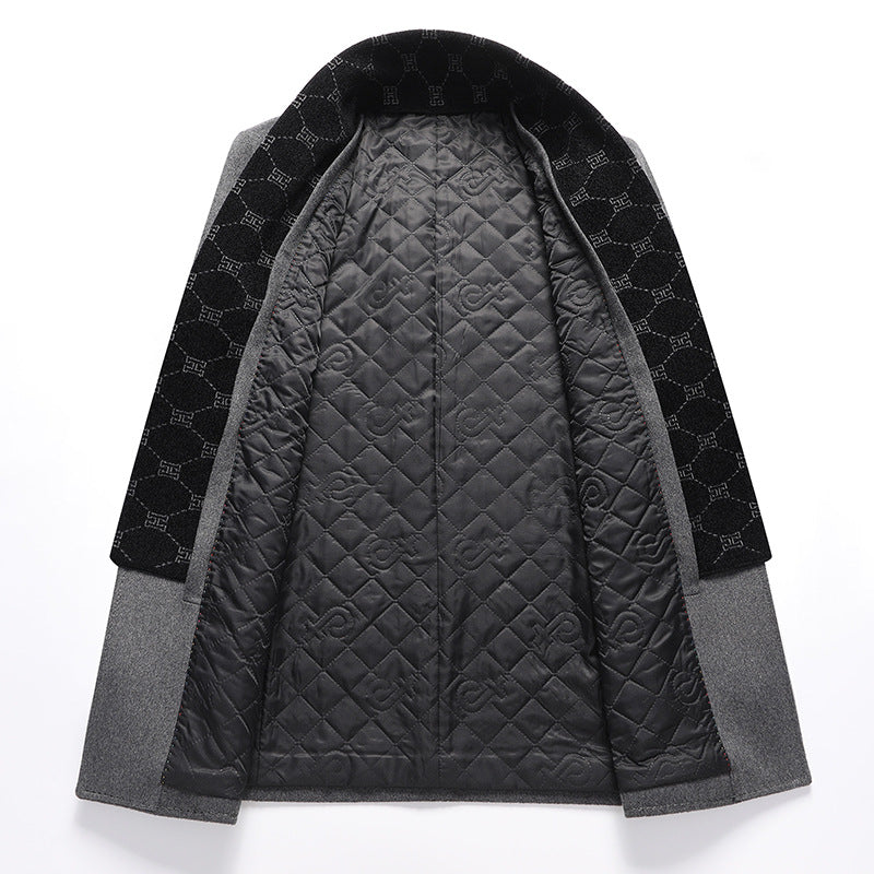 Herren Eleganter einreihiger Wollmix-Übermantel mit schmaler Silhouette Echo Archiv