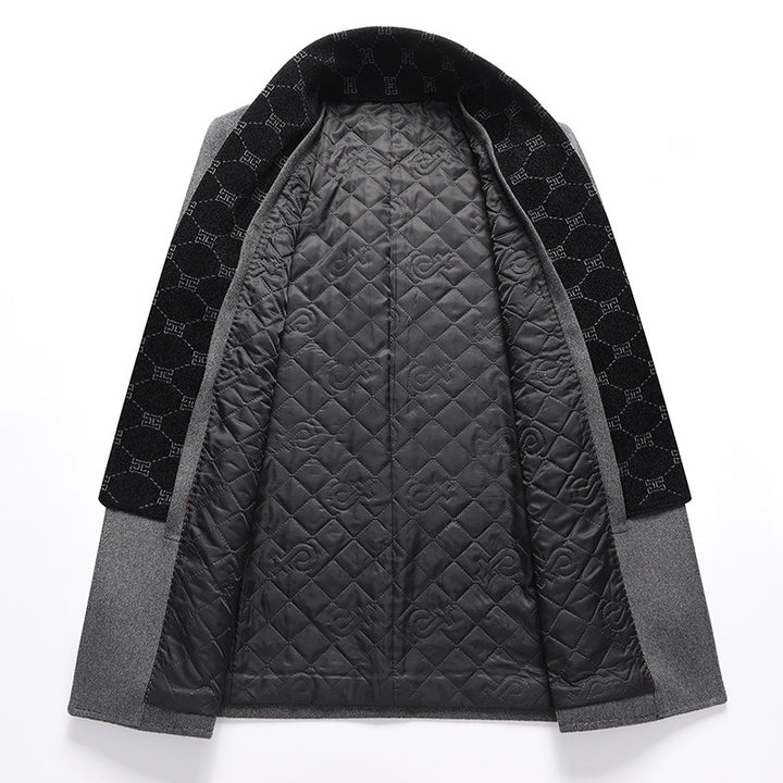 Herren Eleganter einreihiger Wollmix-Übermantel mit schmaler Silhouette Echo Archiv