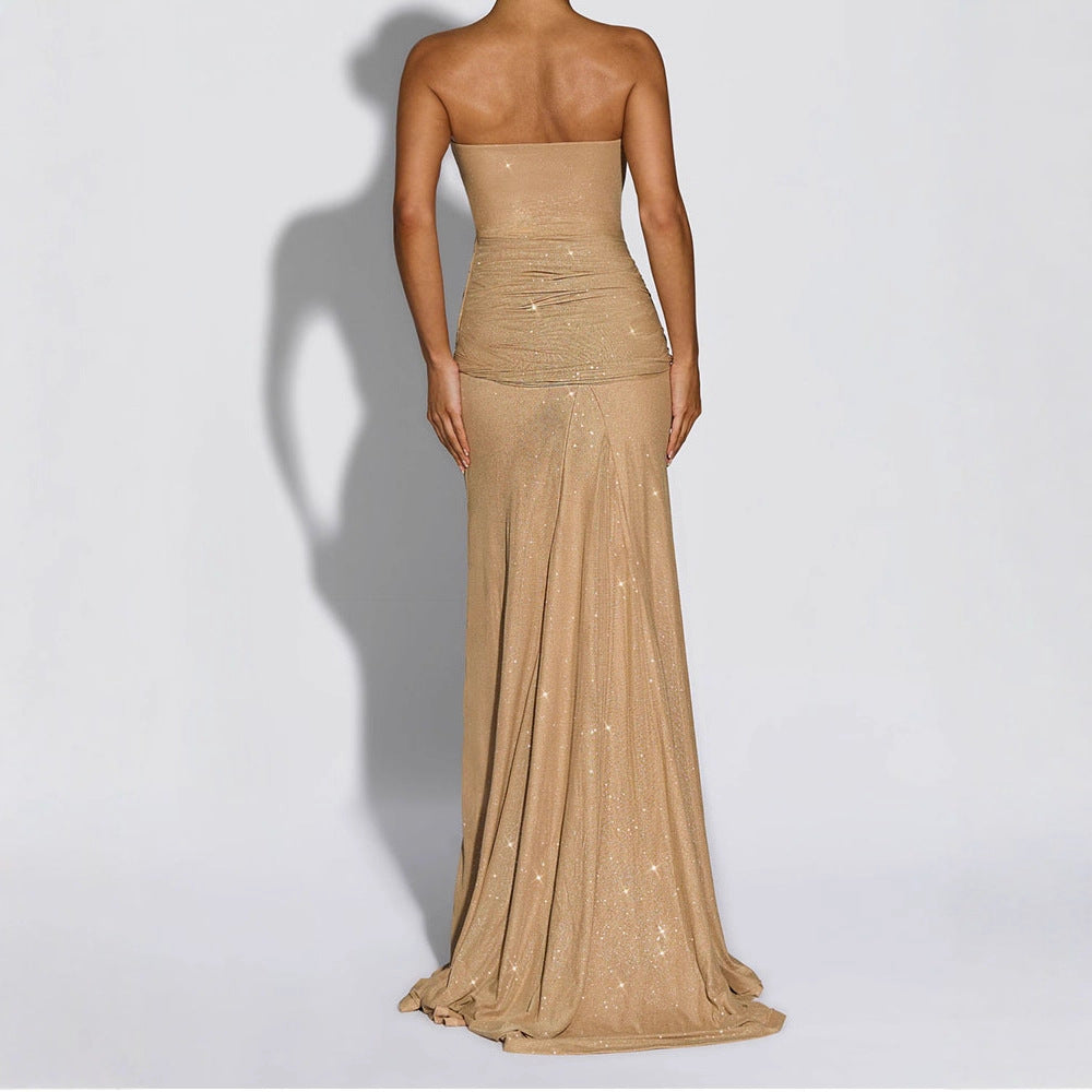 Damen Glamouröses Abendkleid mit schimmerndem Obermaterial Echo Archiv