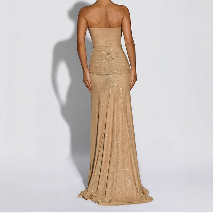 Damen Glamouröses Abendkleid mit schimmerndem Obermaterial Echo Archiv
