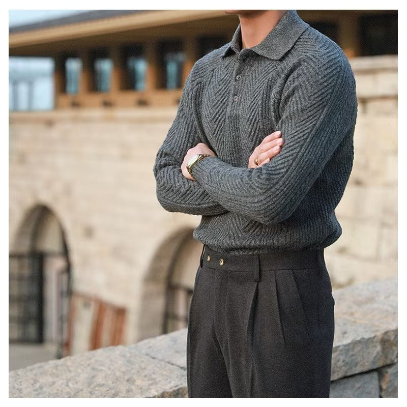 Stylischer Strickpullover für Herren mit gestepptem Muster Echo Archive