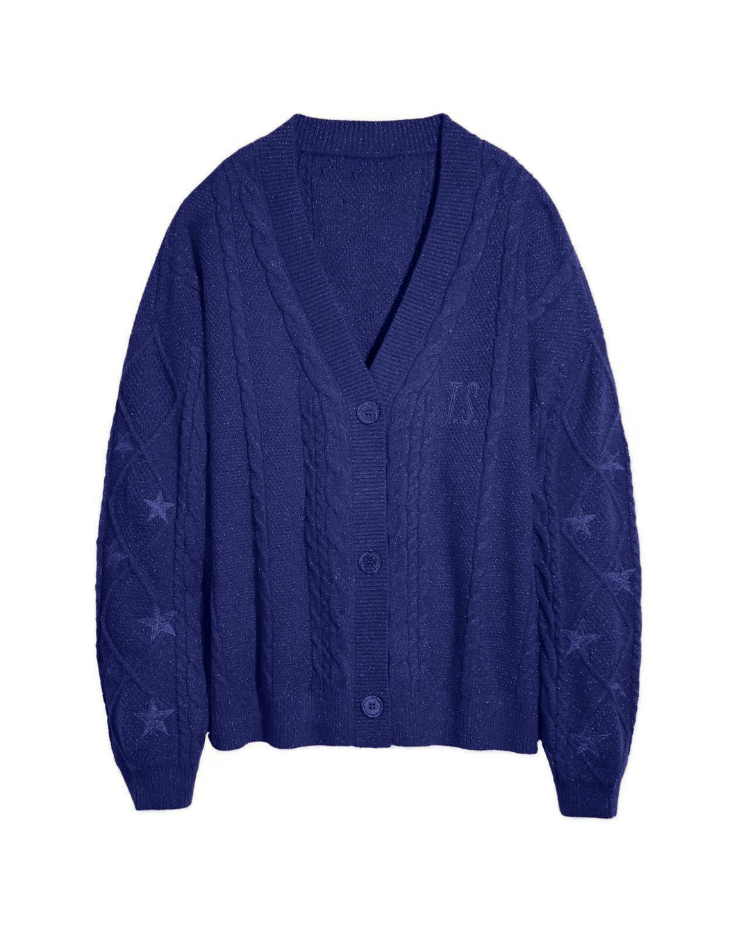 Damen Strickcardigan mit Zopfstrick, Stern‑Stickerei und Glanzfäden Echo Archiv