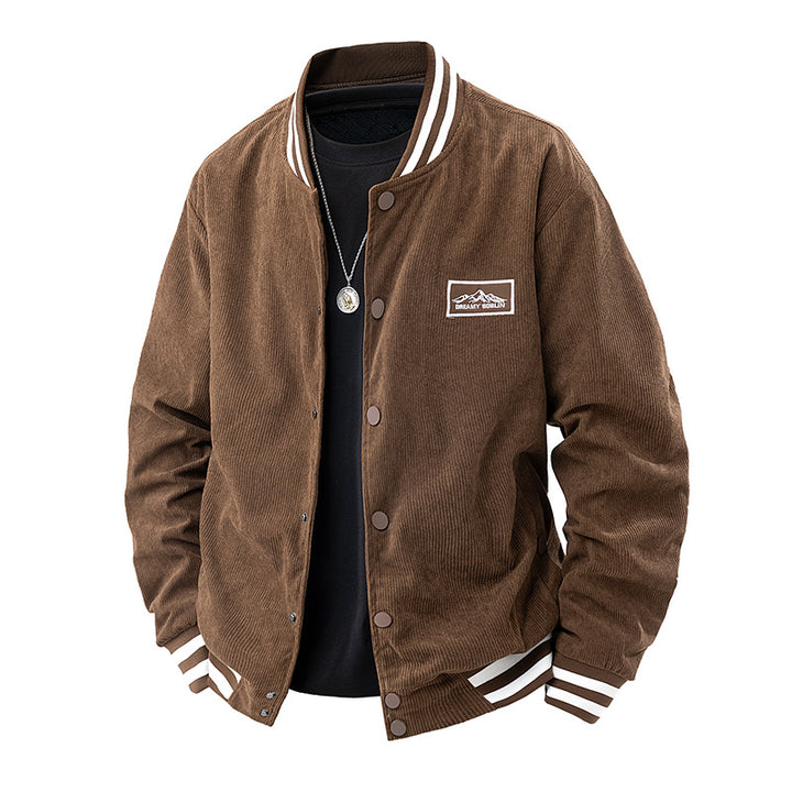 Herren lässige Cordjacke mit elastischen Bündchen und kontrastierenden Akzenten Echoarchiv