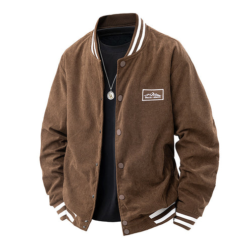 Herren lässige Cordjacke mit elastischen Bündchen und kontrastierenden Akzenten Echoarchiv