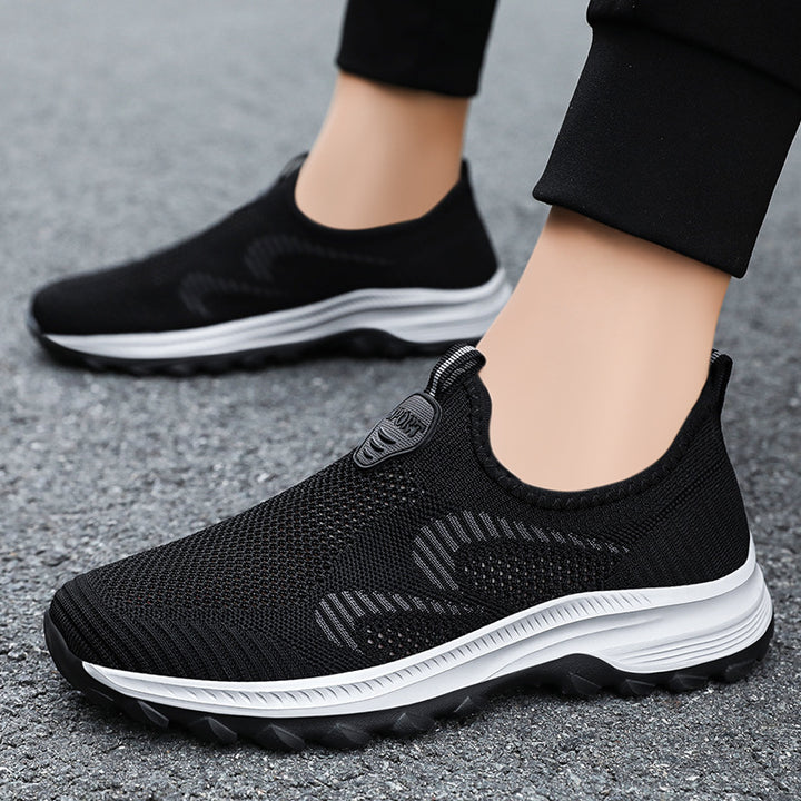 Damen nan nahtloser Strick-Slip-On Komfort-Sneaker mit elastischem Sockenschuh, stoßdämpfender EVA-Zwischensohle und griffiger Profilgummisohle Echo Archiv