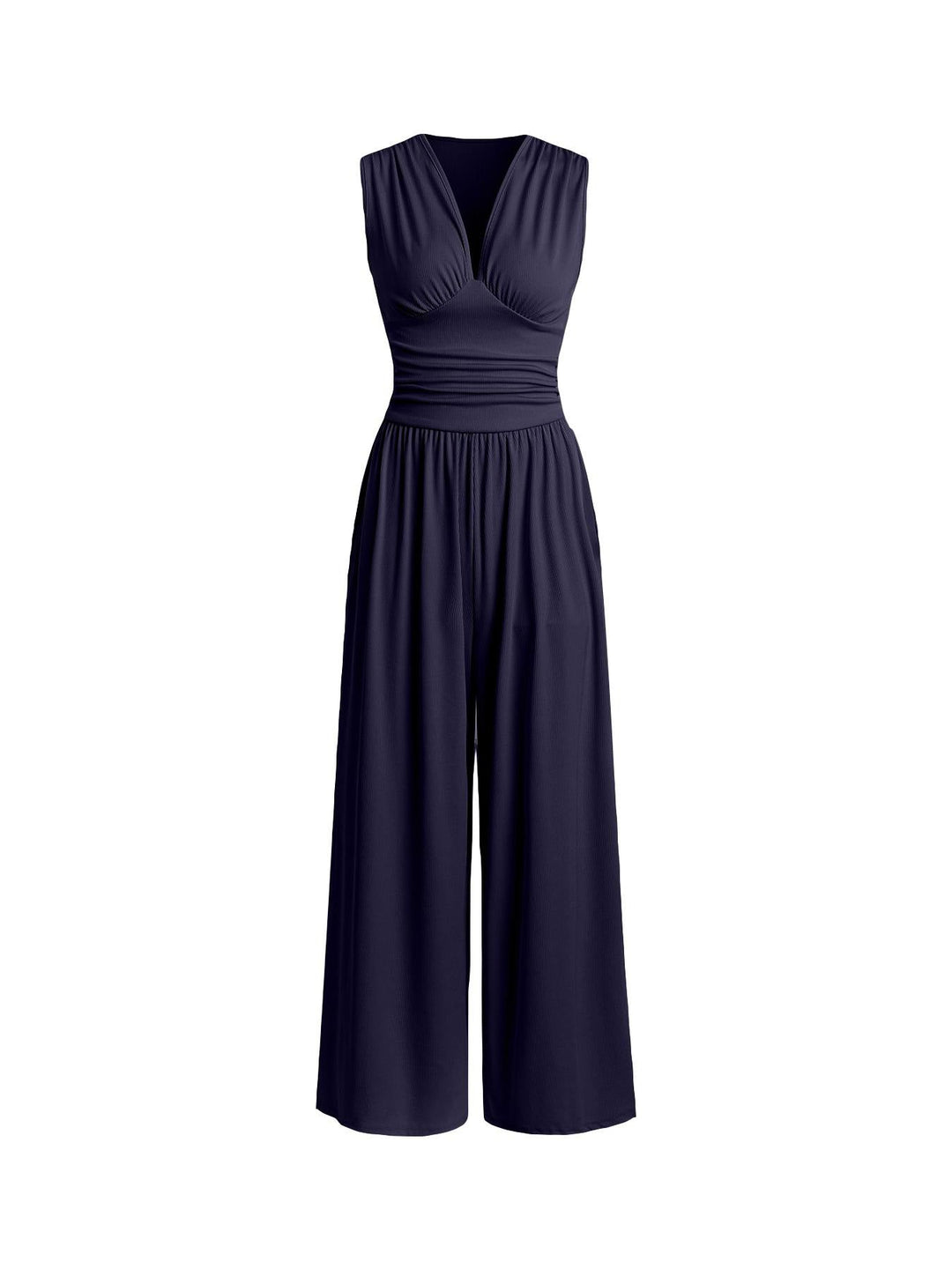 Damen Jumpsuit Palazzo Bein mit Taille