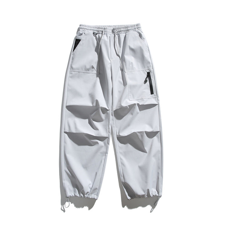 Unisex Technische Cargo-Joggerhose mit elastischem Bund, Reißverschlusstasche und Kordelzug Echoarchiv
