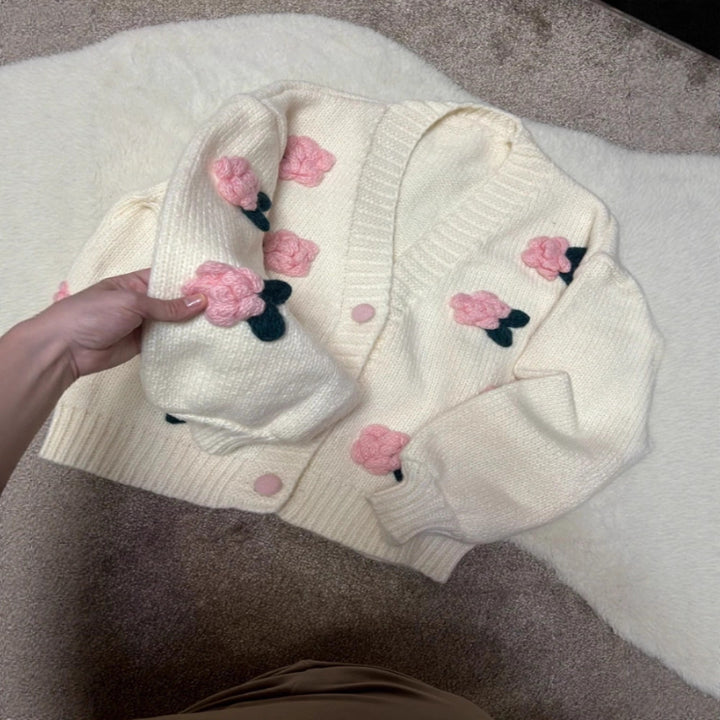 Damen Strickjacke mit Blumenmuster Echo Archiv