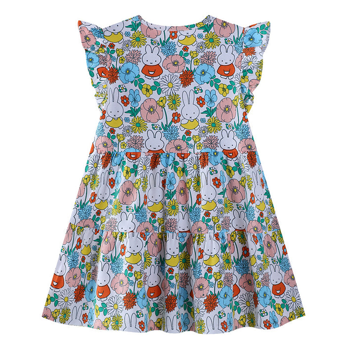 Mädchen Sommerkleid mit buntem Blumen- und Tierdesign Echo Archiv