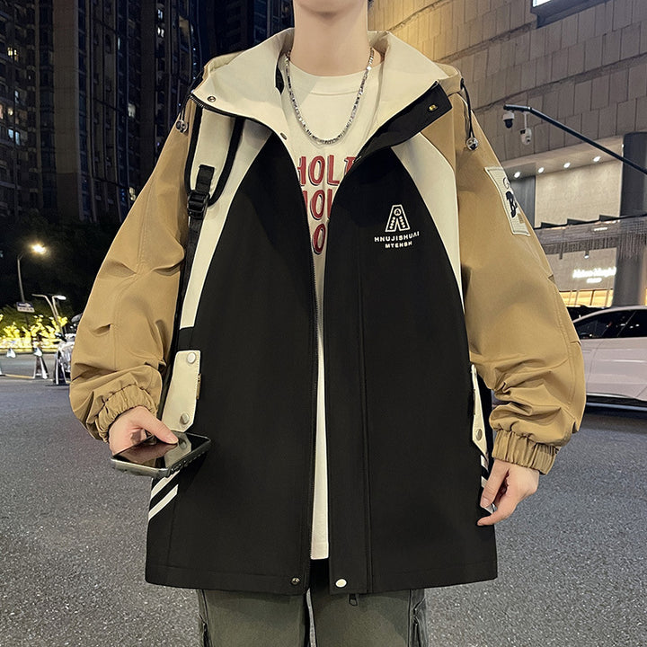 Herren urbane Übergangsjacke mit verstellbarem Kapuzenkragen Echoarchiv
