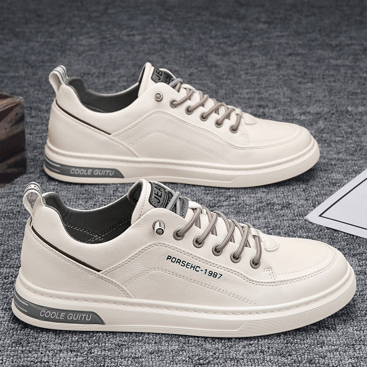 Herren Casual Lederimitat-Sneaker mit gepolsterter Ferse und profilierter Gummisohle – Norré