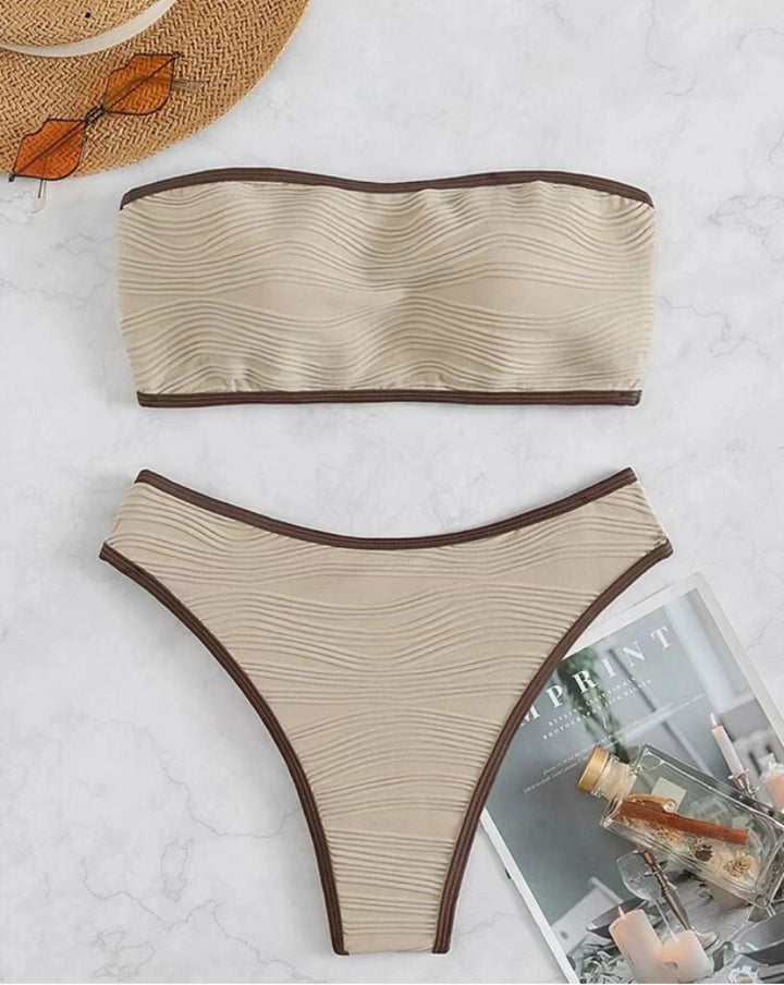 Damen Bandeau-Bikini-Set mit strukturiertem Design Echo Archiv
