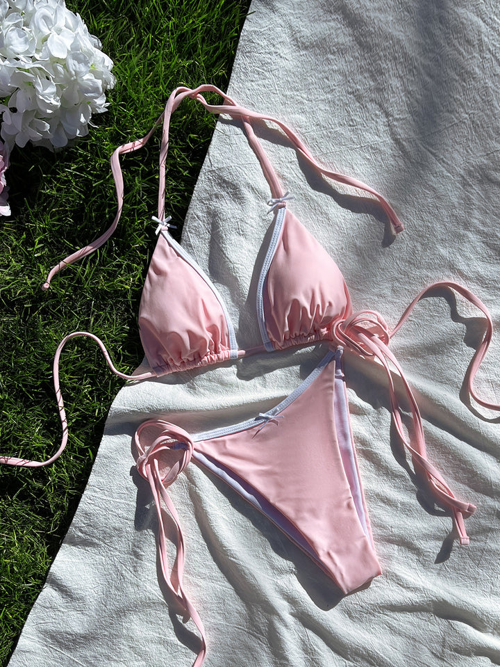 Damen Triangel-Bikini mit verstellbaren Bindebändern und femininen Akzenten Echo Archiv