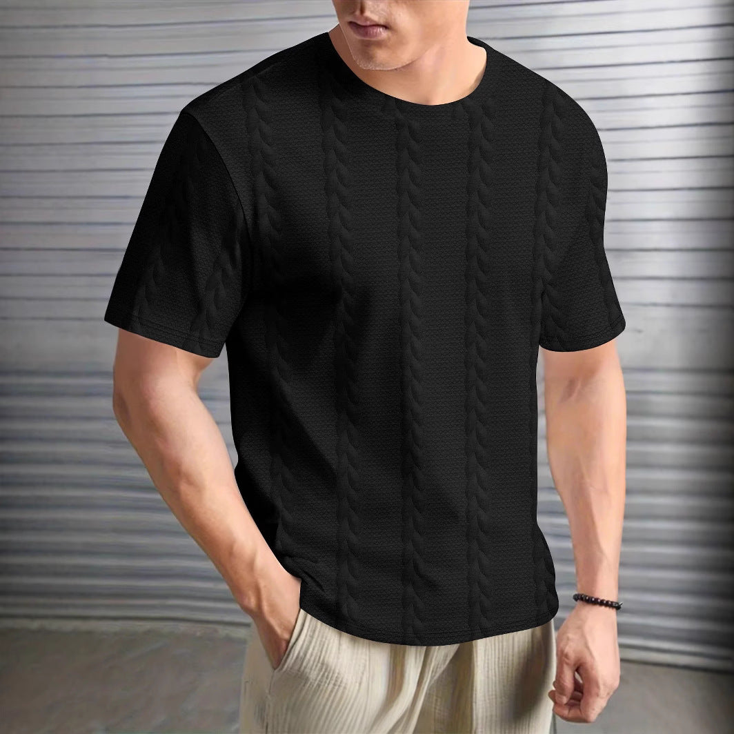 Herren lässiges T-Shirt mit strukturiertem Design Echoarchiv