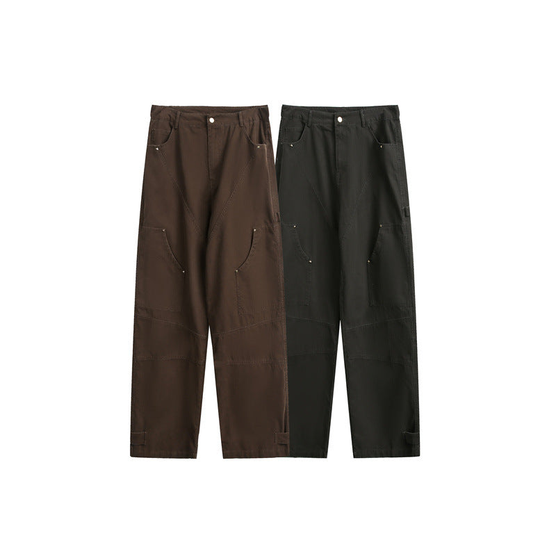 Damen Weite High‑Waist Cargo‑Hose mit Multifunktionstaschen und verstellbarem Saum Echoarchiv