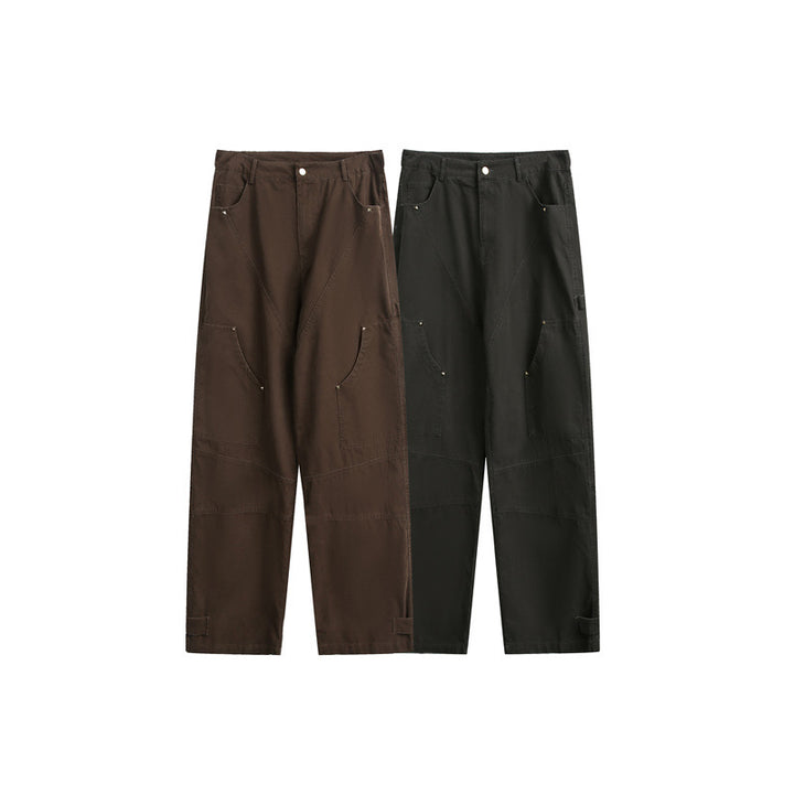 Damen Weite High‑Waist Cargo‑Hose mit Multifunktionstaschen und verstellbarem Saum Echoarchiv