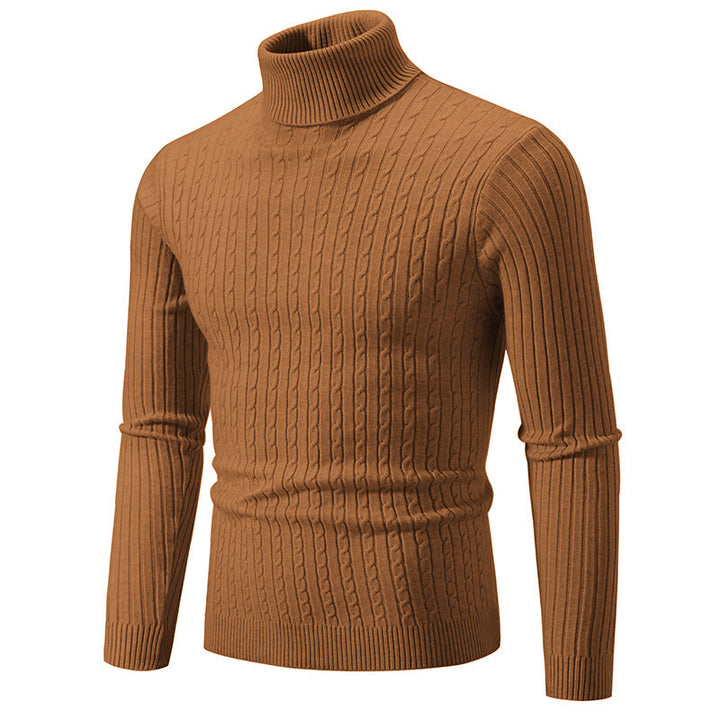 Herren nan Rollkragenpullover mit Zopfstrick und schlanker Passform Echo Archiv