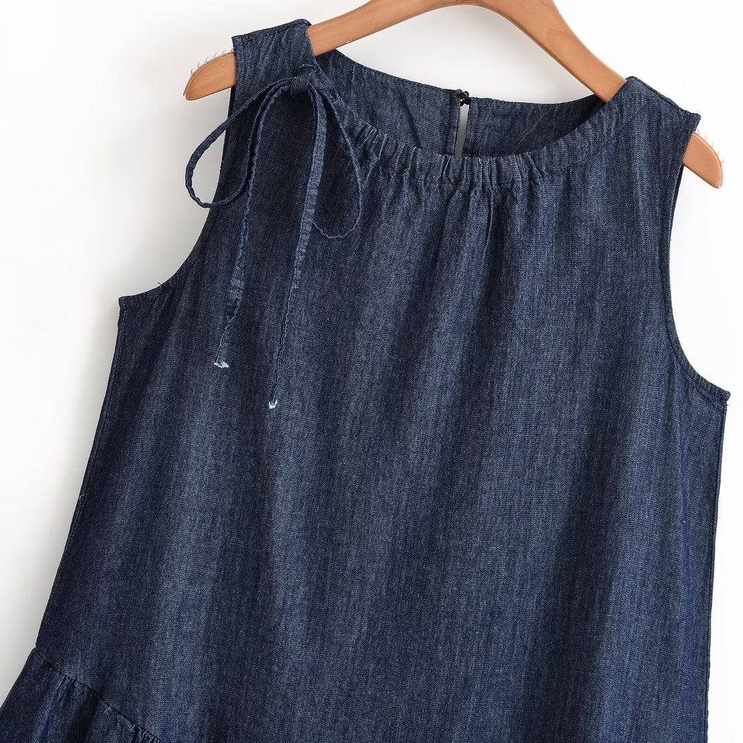 Damen Sommerkleid mit voluminösem Rocksaum und raffiniertem Schnürdetail Echo Archiv