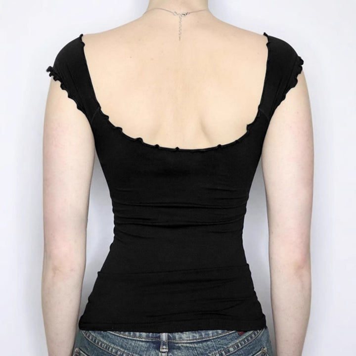 Damen elegantes Oberteil mit Rüschendetails und schulterfreiem Design Echo Archiv