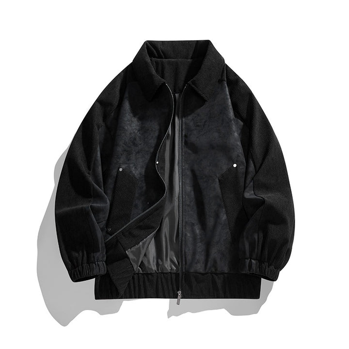 Herren Kunstvelours‑Bomberjacke im Oversize‑Boxy‑Cut mit Zwei‑Wege‑Reißverschluss & elastischem Saum Echoarchiv
