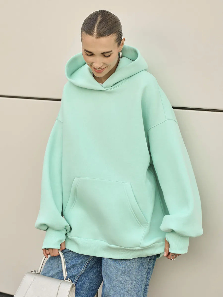 Damen Oversized Kapuzenpullover mit extra weitem Schnitt und Kängurutasche – Auréline