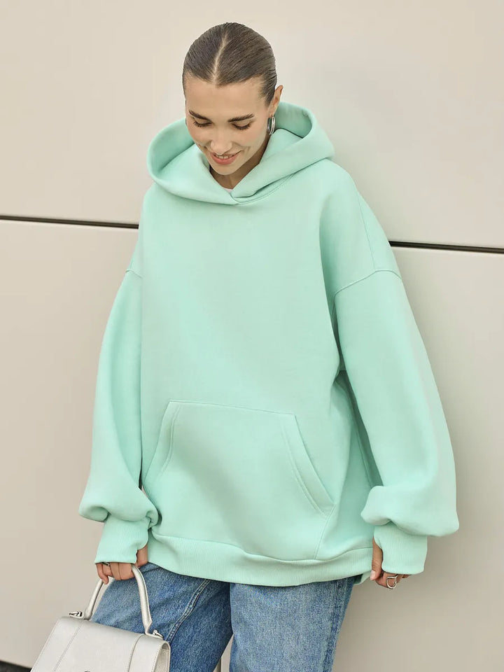 Damen Oversized Kapuzenpullover mit extra weitem Schnitt und Kängurutasche – Auréline