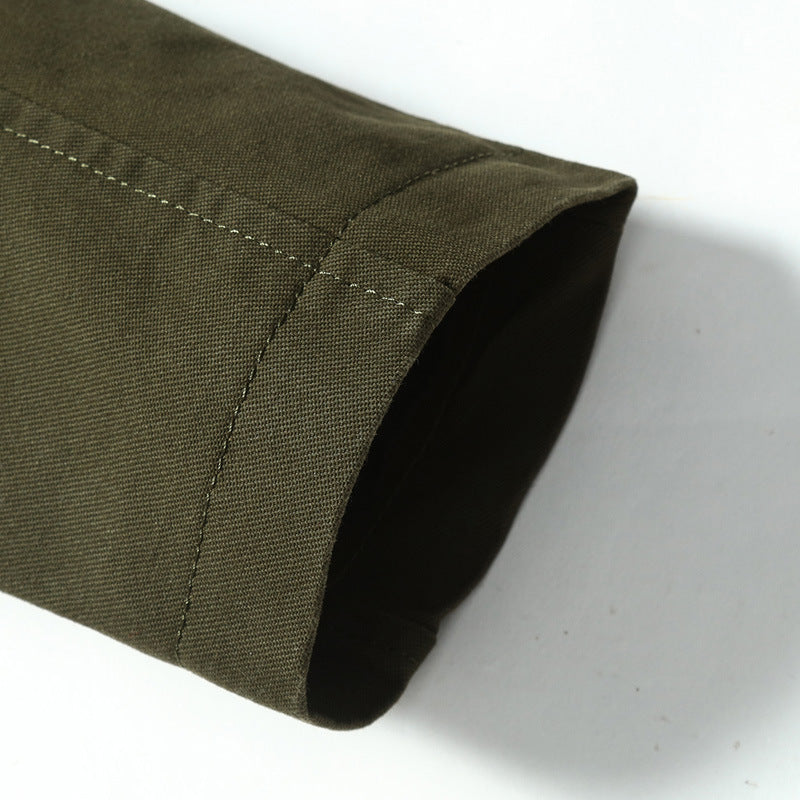 Herren Kapuzen-Canvasparka mit karierter Innenfütterung und Multifunktions‑Taschen – Taviero