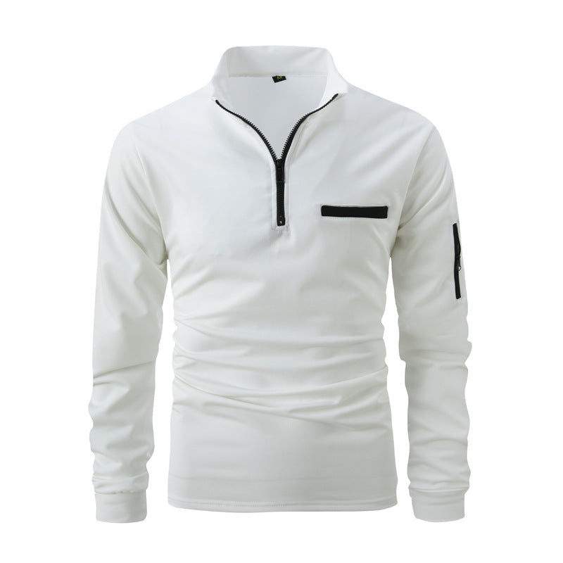 Herren sportlicher Pullover mit Halb-Reißverschluss und praktischen Taschen Echoarchiv