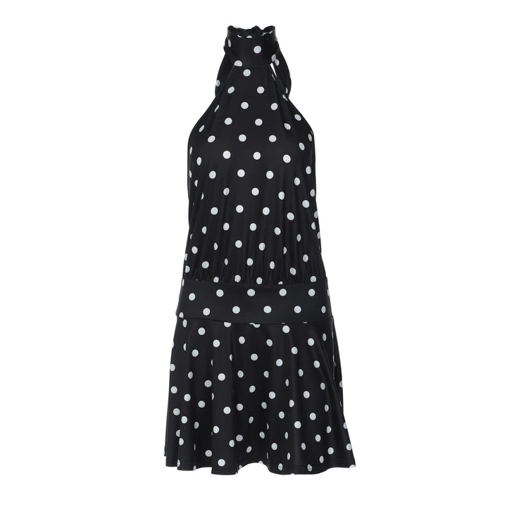 Damen luftiges Spitzenkleid mit Halterneck und punktuellem Muster Echo Archiv