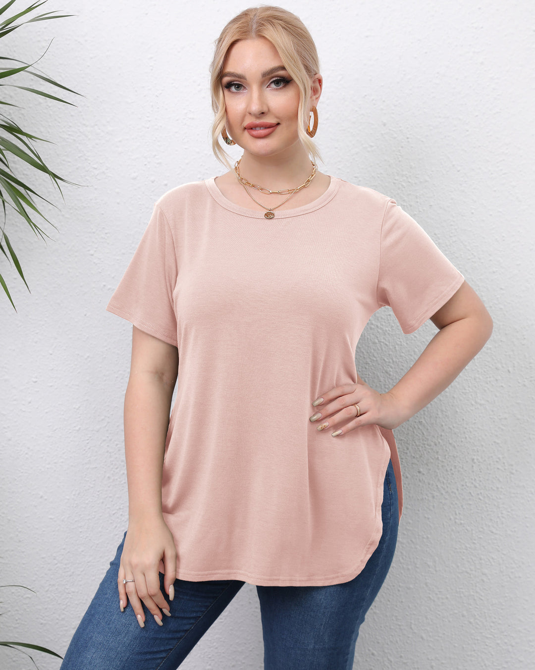 Damen lässiges T-Shirt mit seitlichen Eingrifftaschen Echo Archiv