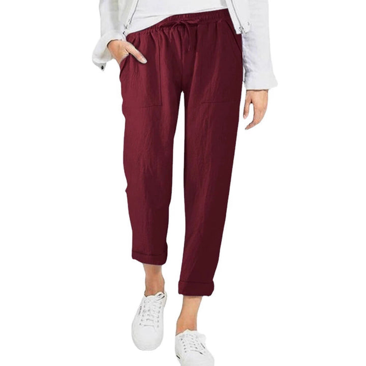 Damen entspannte Leinenhose mit elastischem Bund und praktischen Taschen – Avélisse