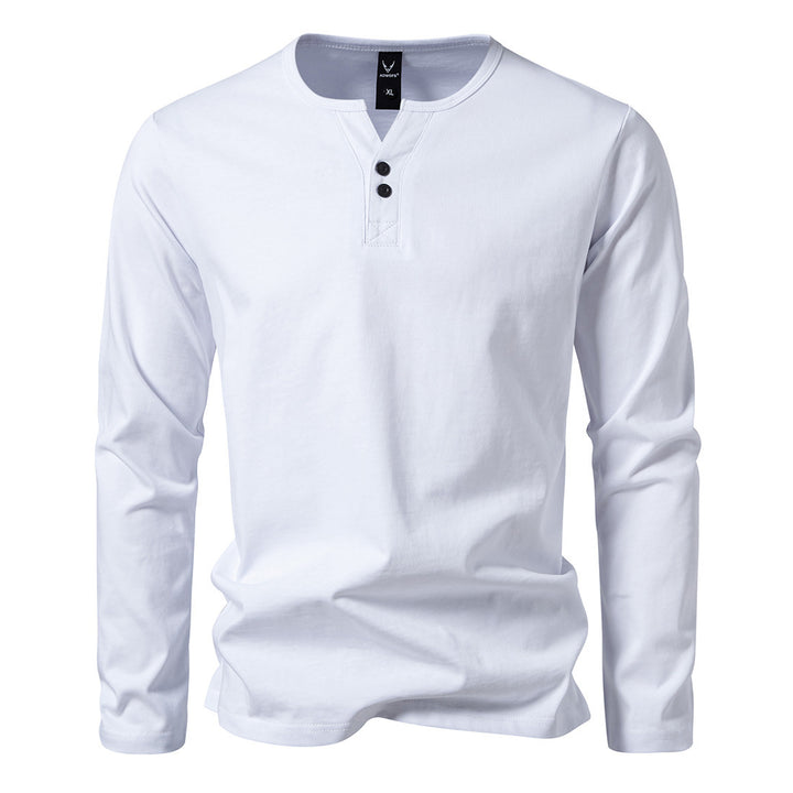 Herren nan langärmeliges Henleyshirt mit Knopfleiste, Rundhalsausschnitt und schlanker Passform Echo Archiv