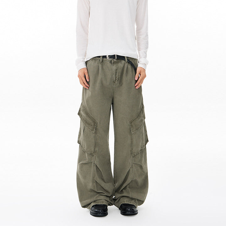Herren weite technische Multi-Pocket Cargohose im Palazzoschnitt Echo Archiv