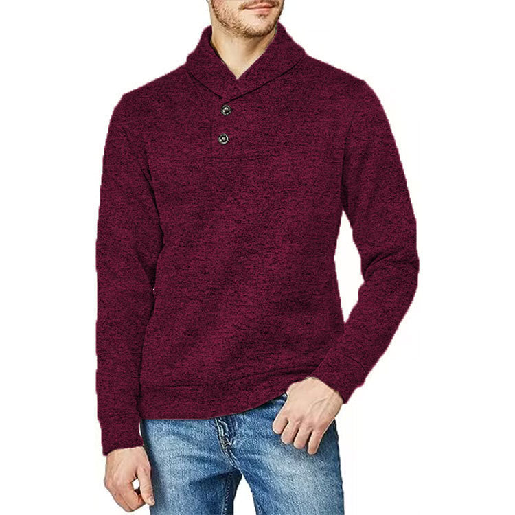 Herren Pullover mit Stehkragen und Knopfdetail Echoarchiv