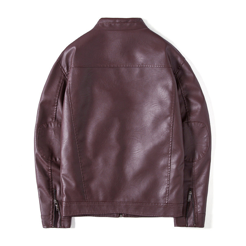 Herren Elegante Kunstleder‑Blousonjacke mit Stehkragen, Reißverschlusstaschen und wärmendem Innenfutter Echo Archiv