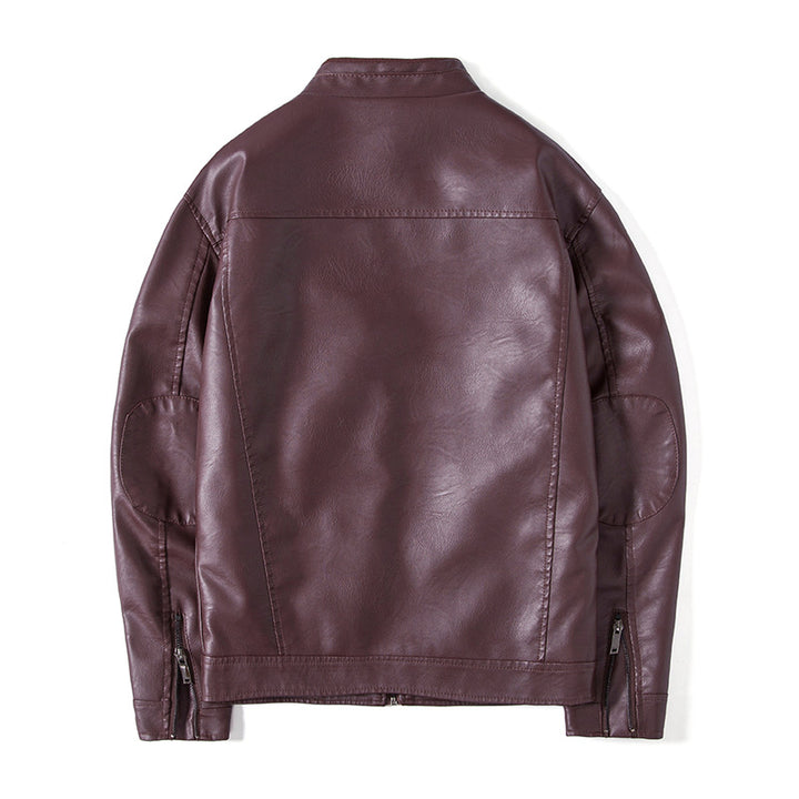 Herren Elegante Kunstleder‑Blousonjacke mit Stehkragen, Reißverschlusstaschen und wärmendem Innenfutter Echo Archiv